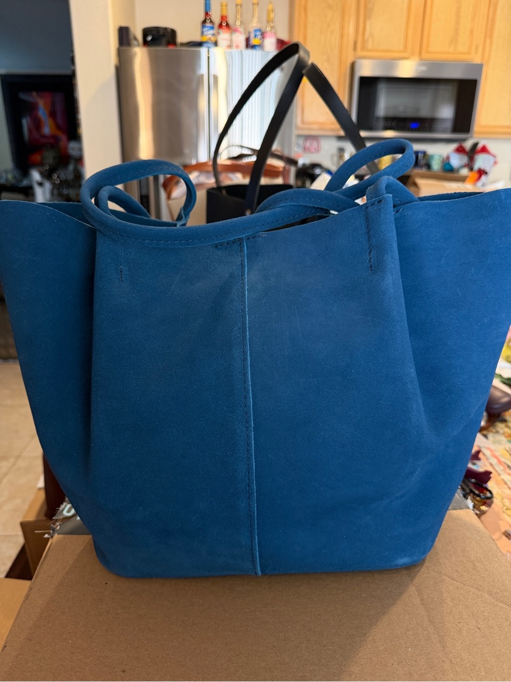 Portland Leather Goods PLG OS Mariner Blue Devan Suede Unicorn NEW - Picture 2 of 9